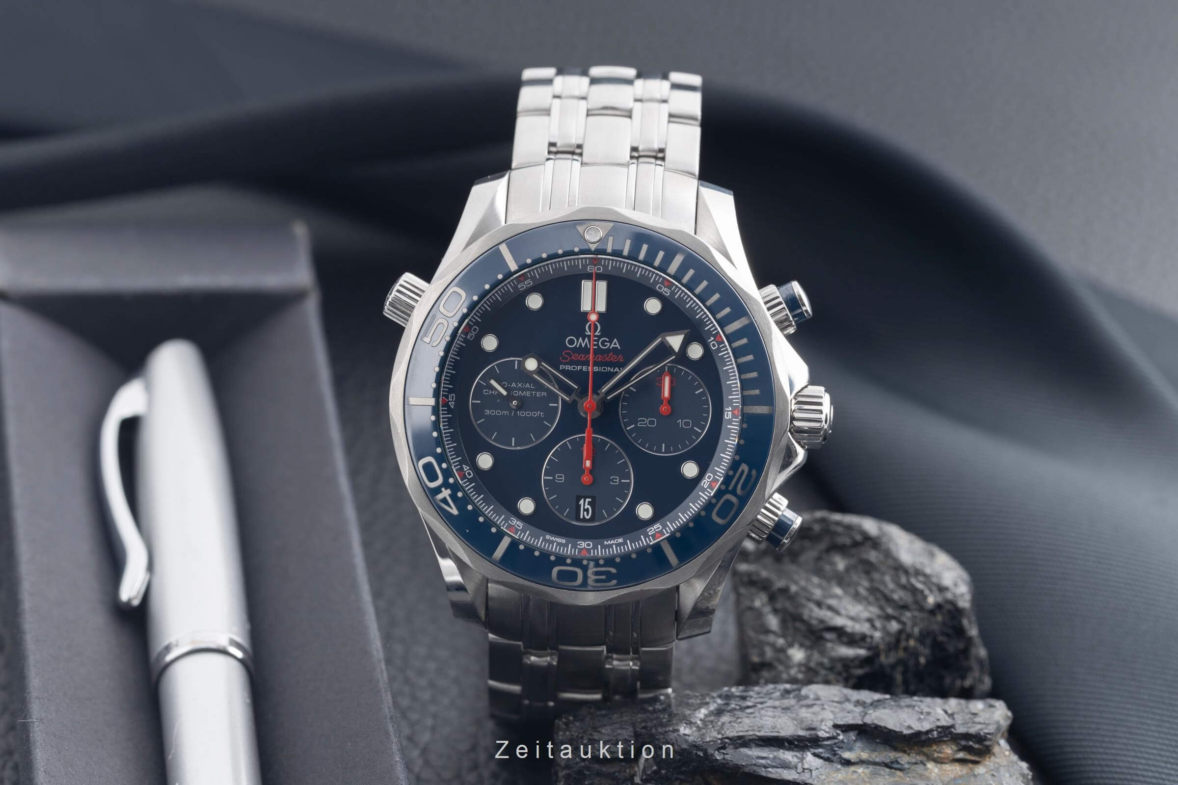 Omega Seamaster chronograph steel automatic Kal. 3330 Ref. 212.30.44.50.03.001  | Zeitauktion