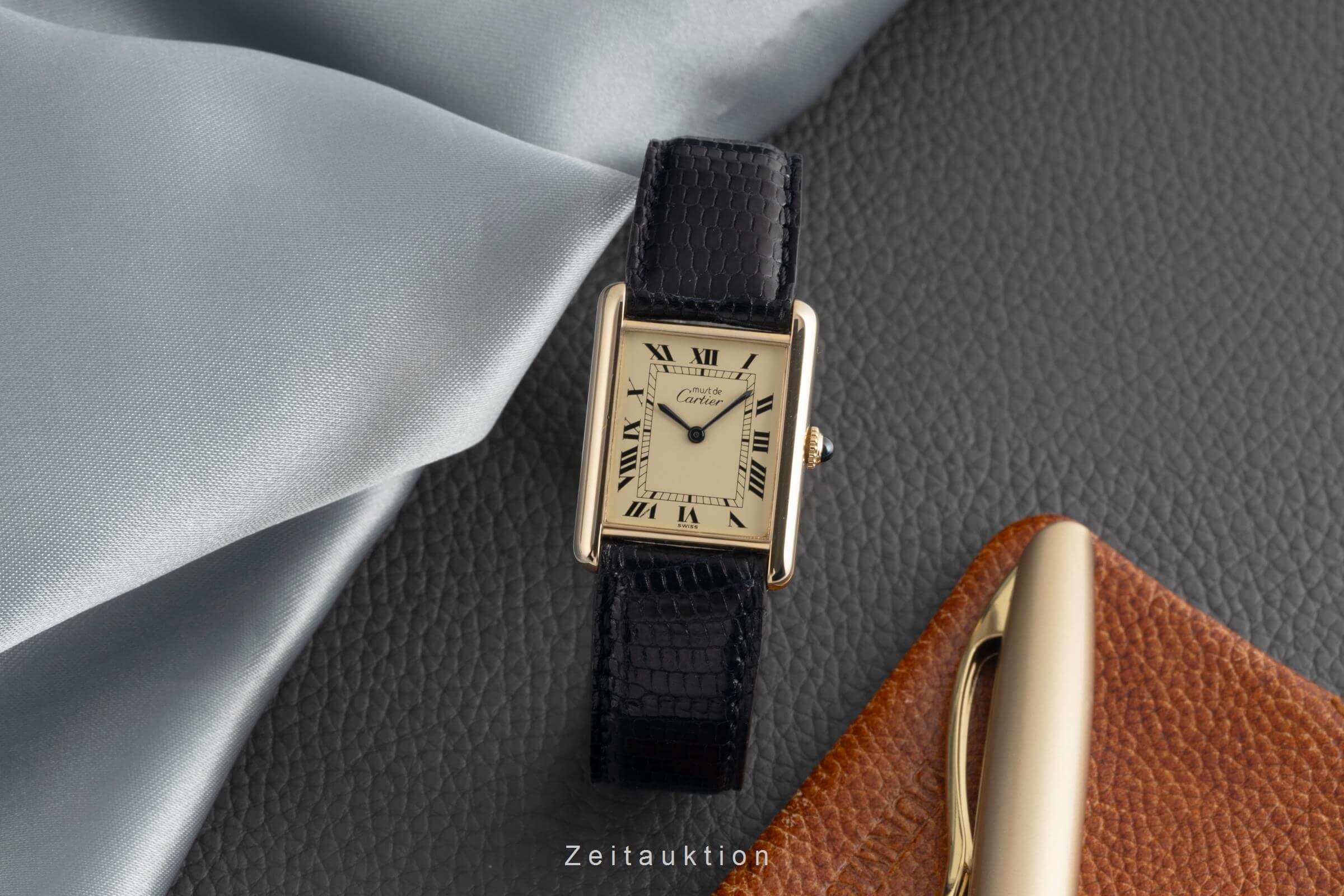 Cartier Vermeil Silber vergoldet Handaufzug Kal. 78-1  | Zeitauktion