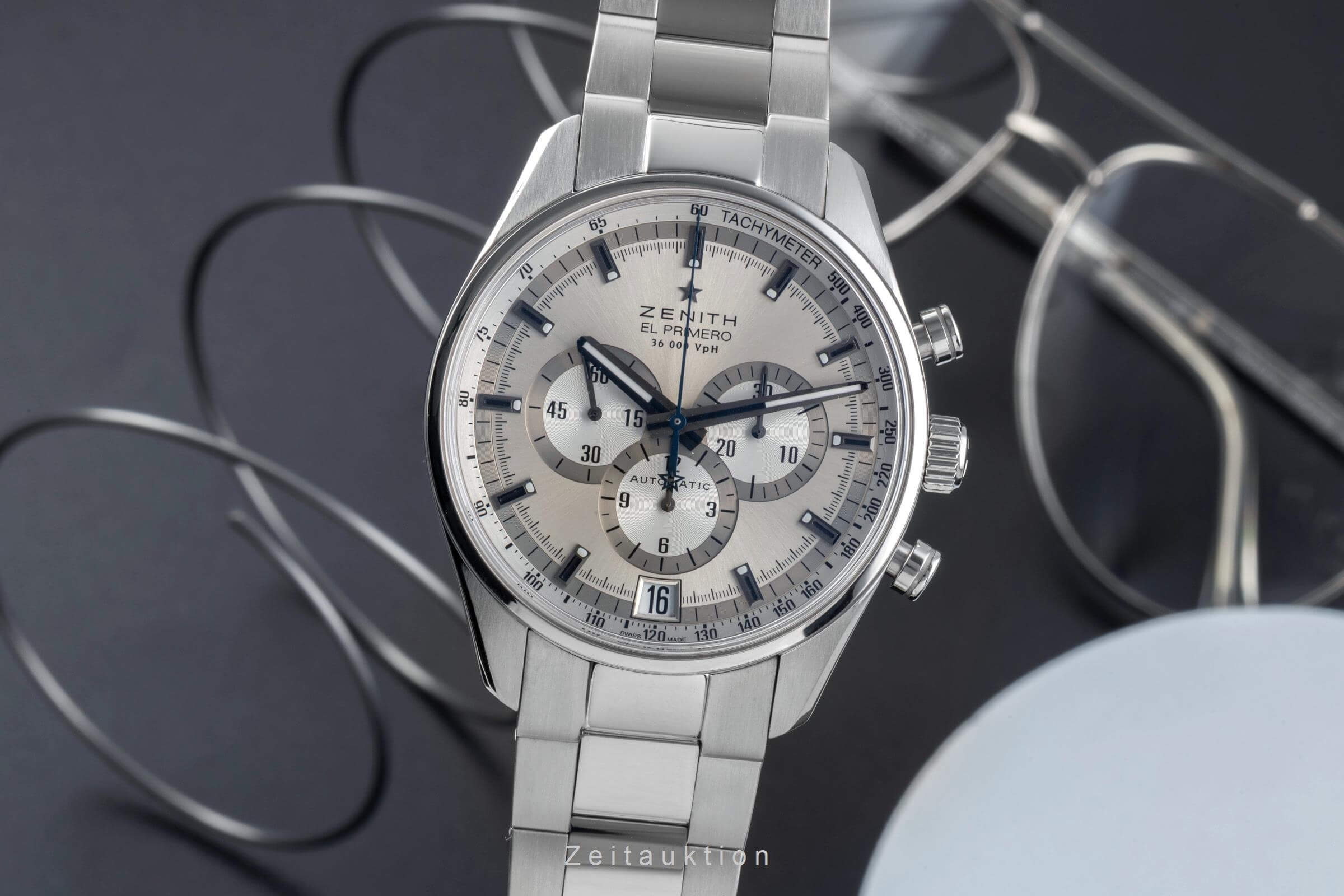 Zenith El Primero cronógrafo acero automático Kal. 400 Ref. 03.2040.400  | Zeitauktion