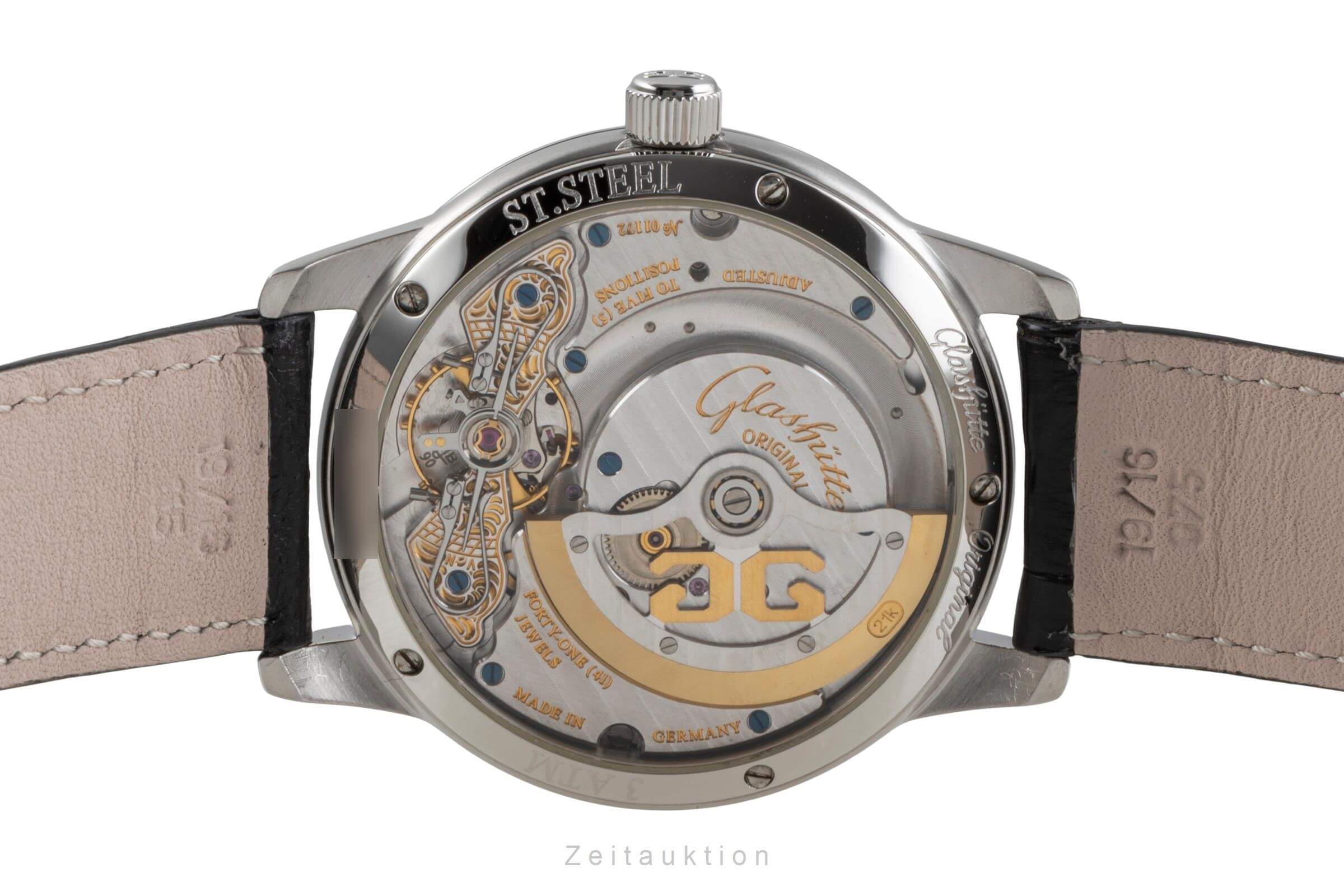 Glashütte Original PanoMaticDate acero automático Kal. GUB 90 Ref. 90-01-02-02-04  | Zeitauktion