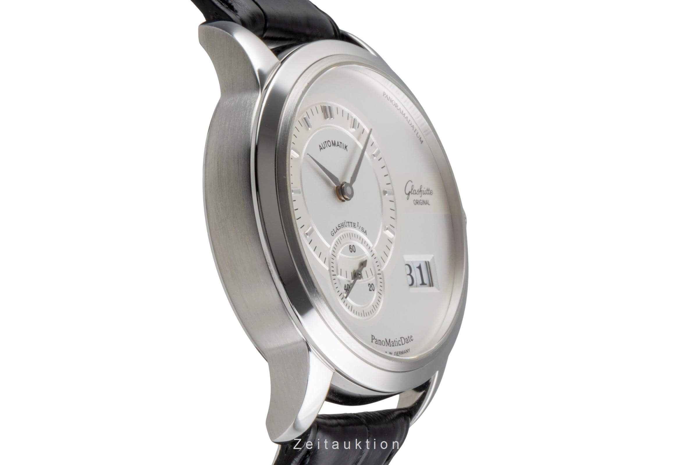 Glashütte Original PanoMaticDate acero automático Kal. GUB 90 Ref. 90-01-02-02-04  | Zeitauktion