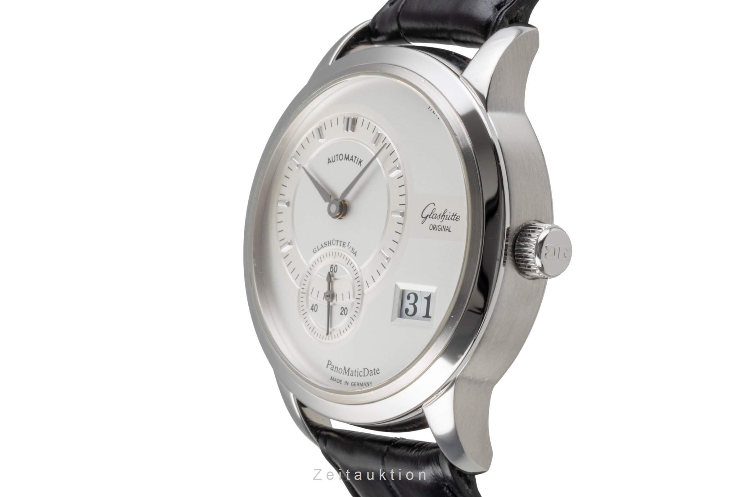 Glashütte Original PanoMaticDate acero automático Kal. GUB 90 Ref. 90-01-02-02-04  | Zeitauktion
