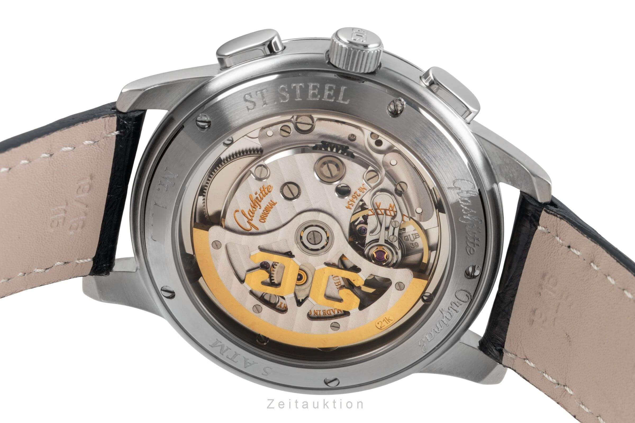 Glashütte Original Senator chronographe acier automatique Kal. GUB 39 Ref. 39-32-11-13-04  | Zeitauktion