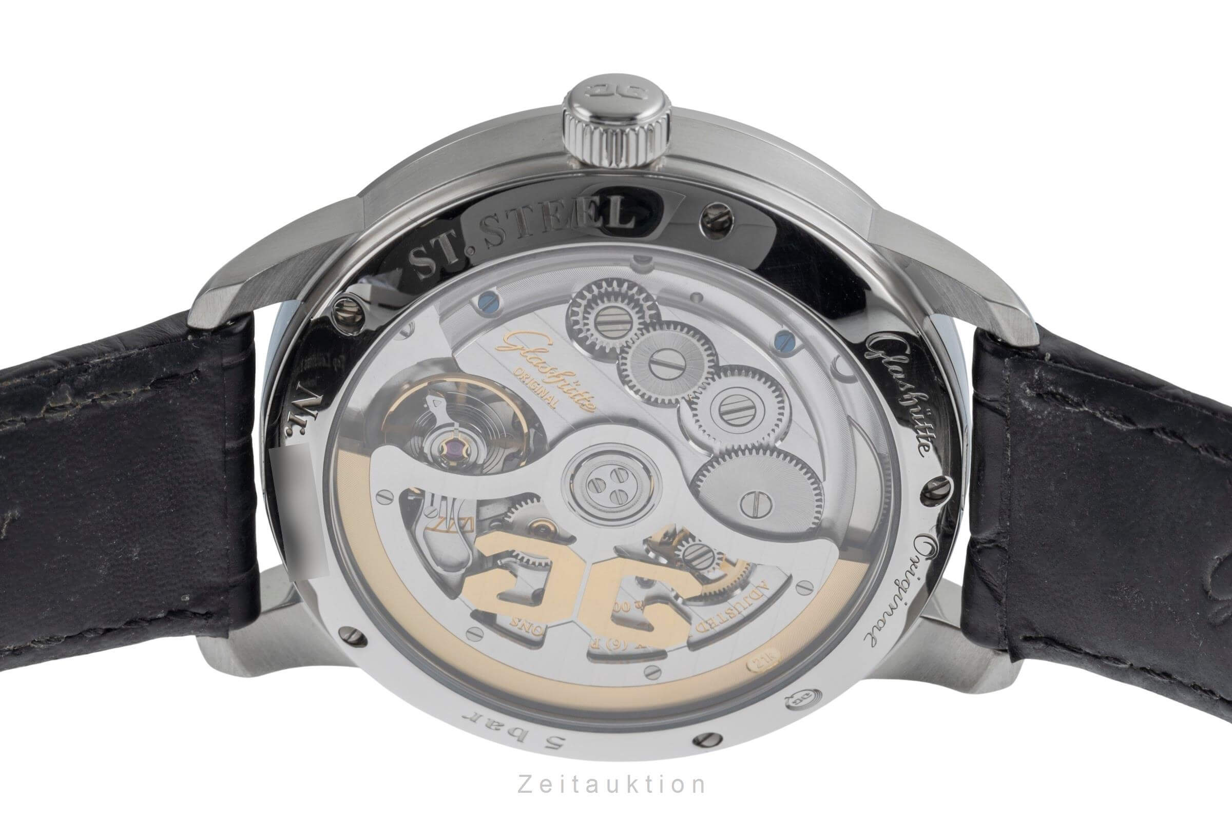 Glashütte Senator Stahl Automatik Kal. GO 36 Ref. 1-36-03-01-02-30  | Zeitauktion