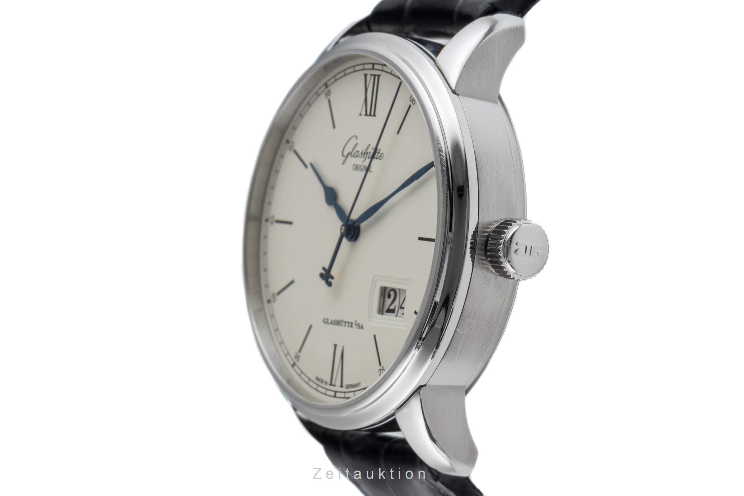 Glashütte Senator Stahl Automatik Kal. GO 36 Ref. 1-36-03-01-02-30  | Zeitauktion