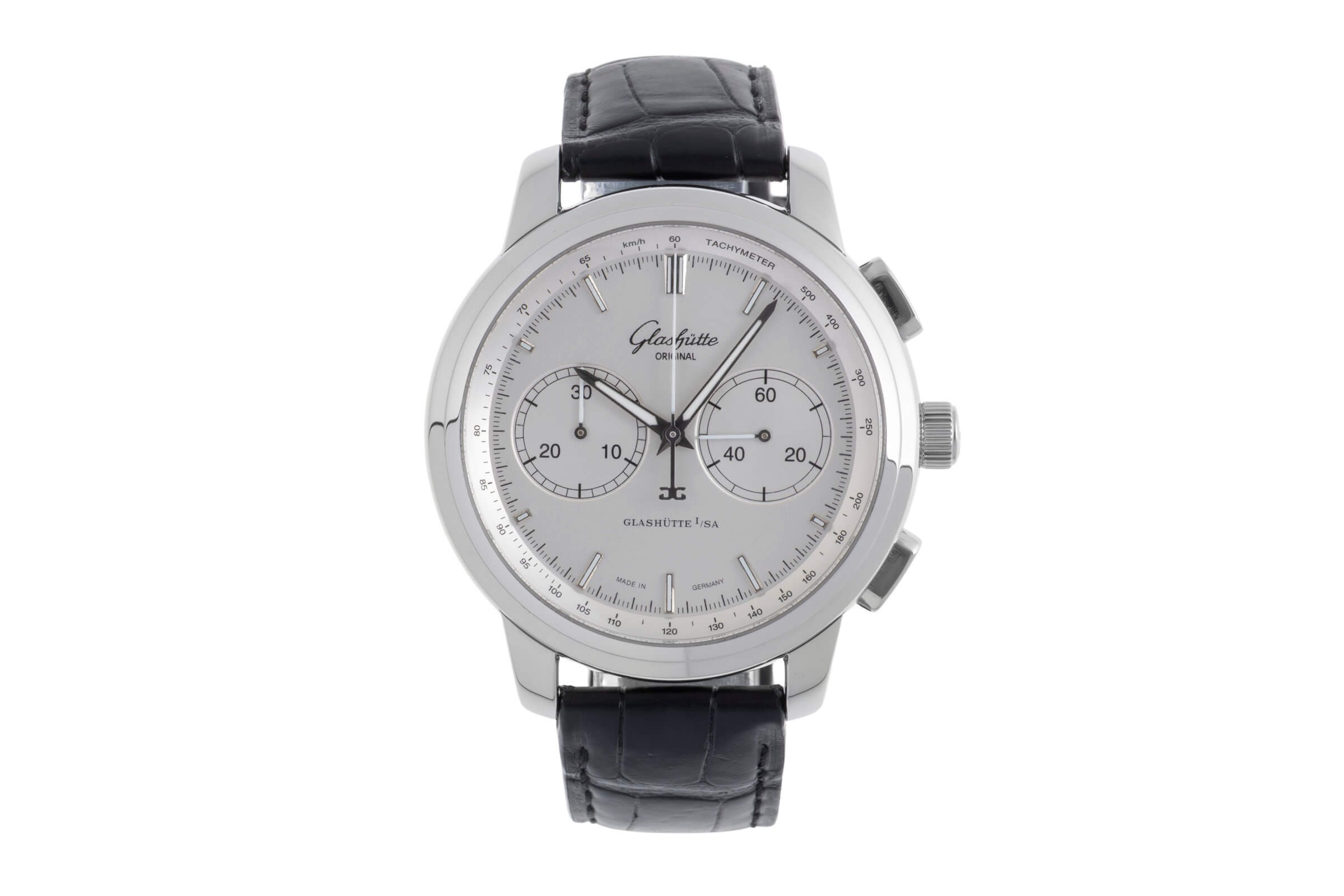 Glashütte Original Senator cronógrafo acero automático Kal. GO 39 Ref. 39-34-21-42-04  | Zeitauktion