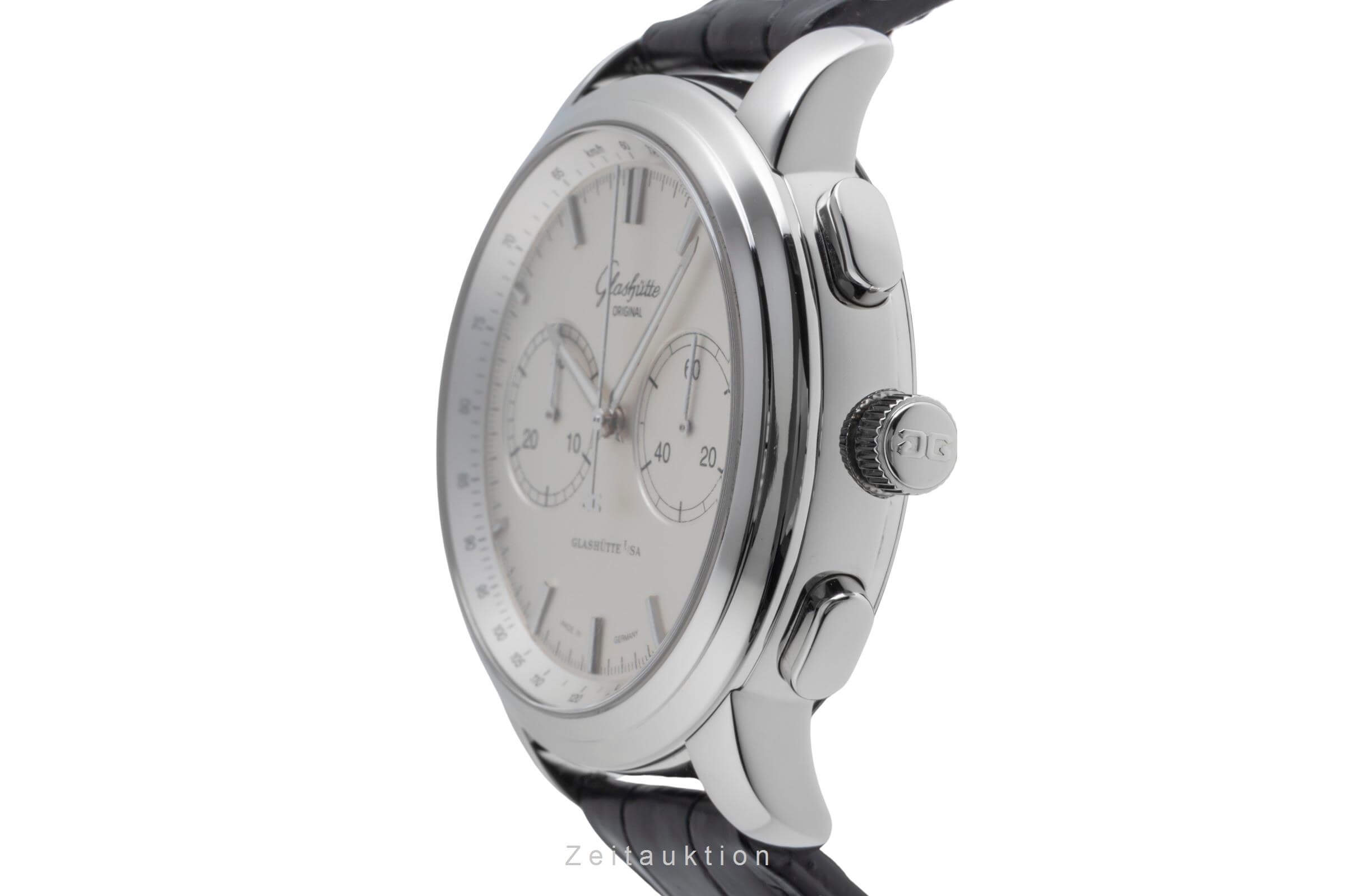 Glashütte Senator Chronograph Stahl Automatik Kal. GO 39 Ref. 39-34-21-42-04  | Zeitauktion