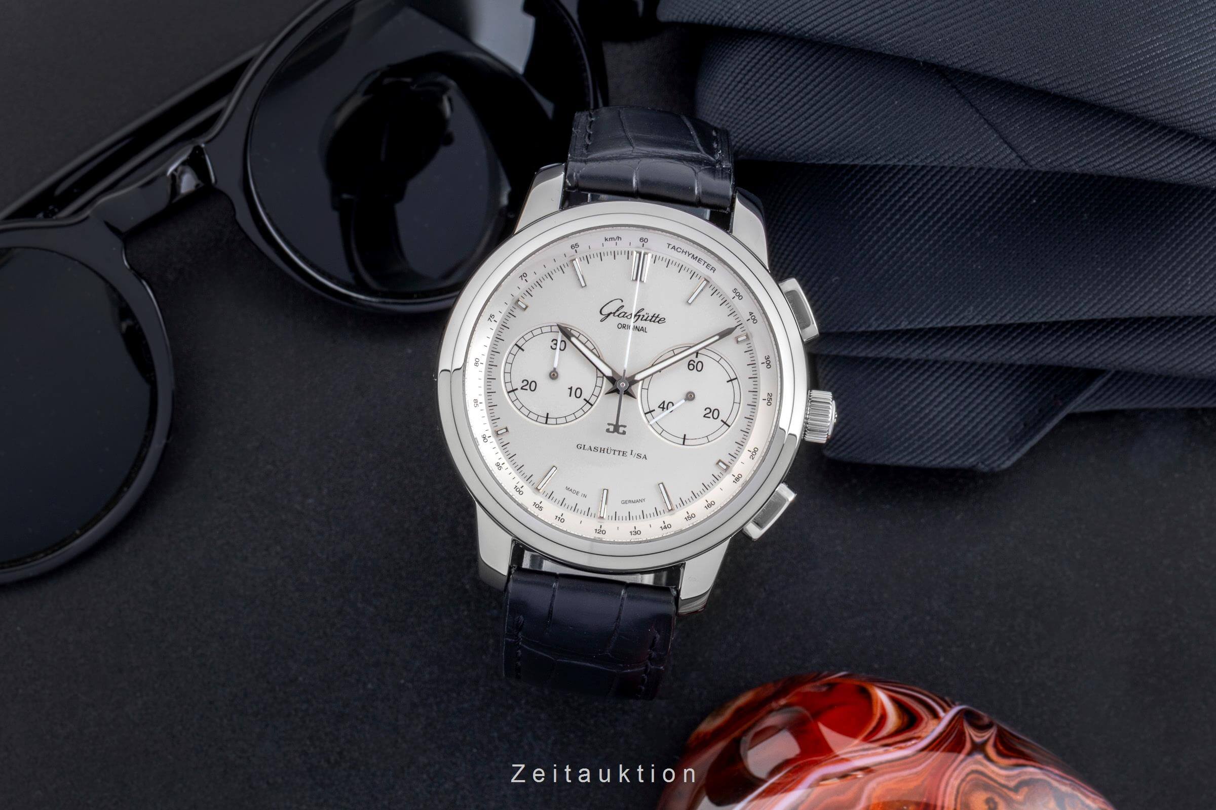 Glashütte Senator Chronograph Stahl Automatik Kal. GO 39 Ref. 39-34-21-42-04  | Zeitauktion