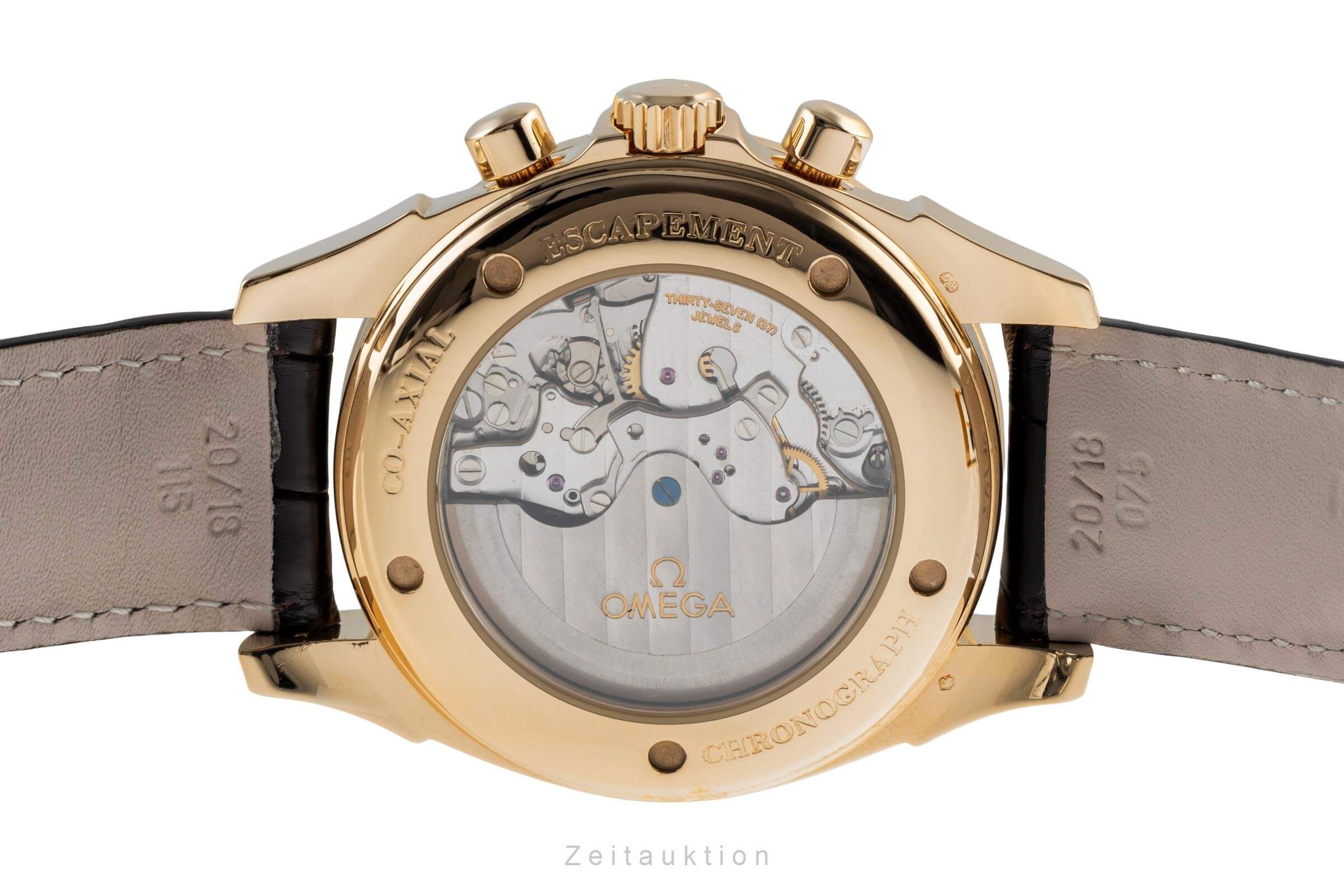 Omega De Ville chronograph 18 ct gold automatic Kal. 3313A Ref. 4641.30.32  | Zeitauktion