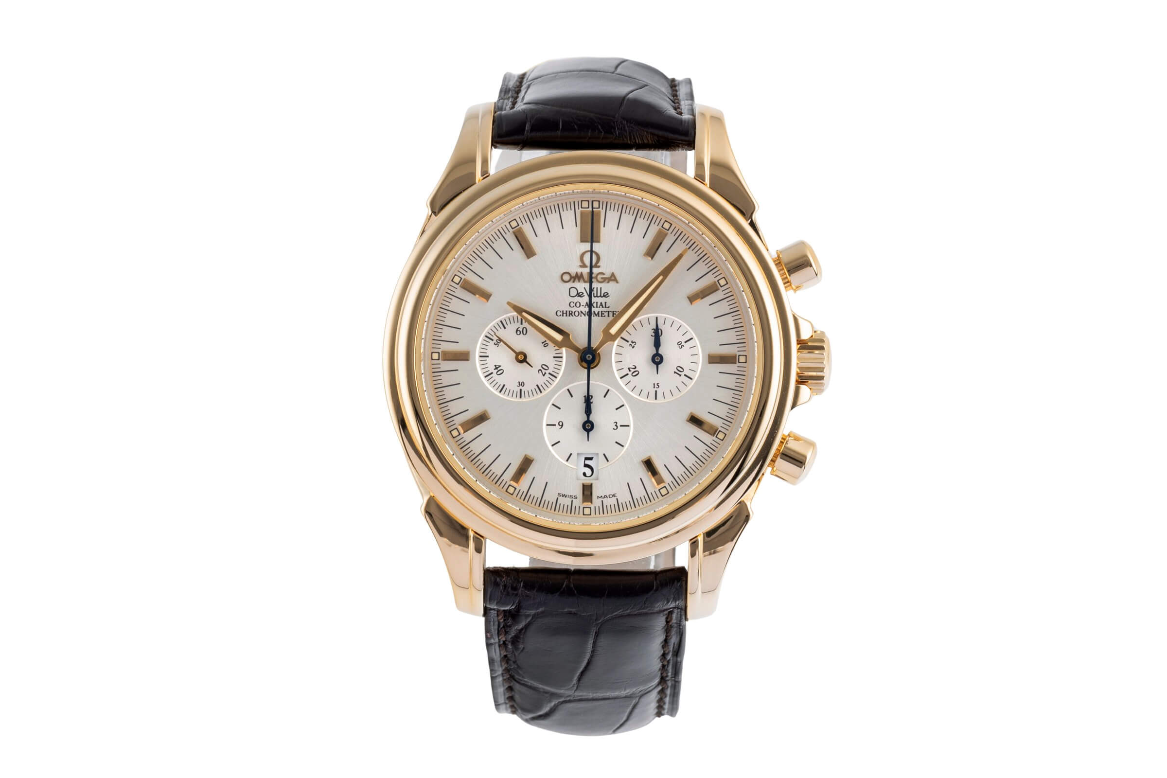 Omega De Ville chronograph 18 ct gold automatic Kal. 3313A Ref. 4641.30.32  | Zeitauktion