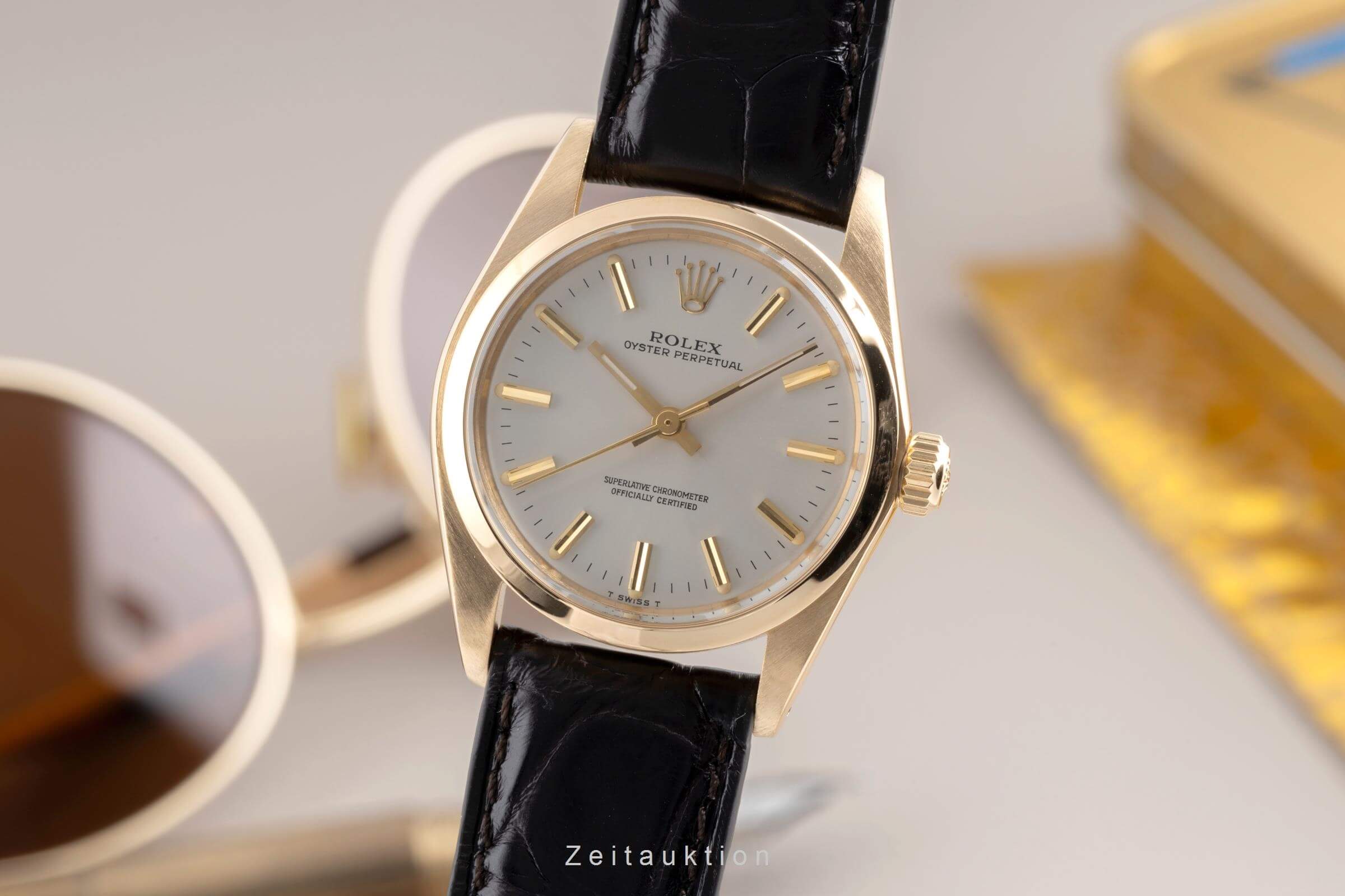 Rolex Oyster Perpetual 18k Gold Automatik Kal. 2030 Ref. 6748 VINTAGE  | Zeitauktion
