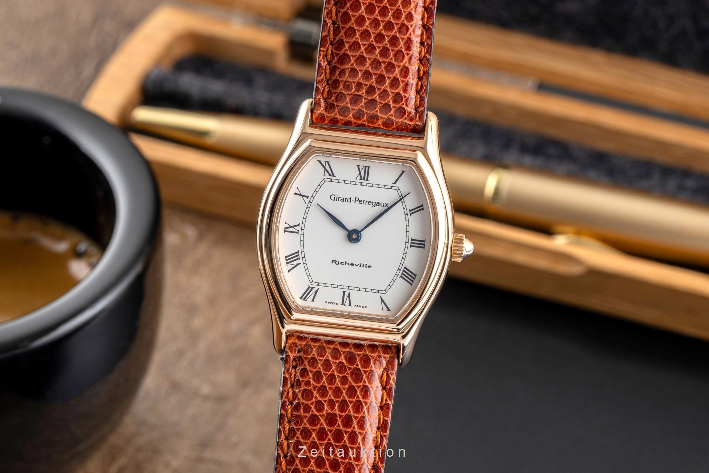 Girard Perregaux Richeville 18 ct red gold quartz Kal. 731-458 Ref. 2600  | Zeitauktion