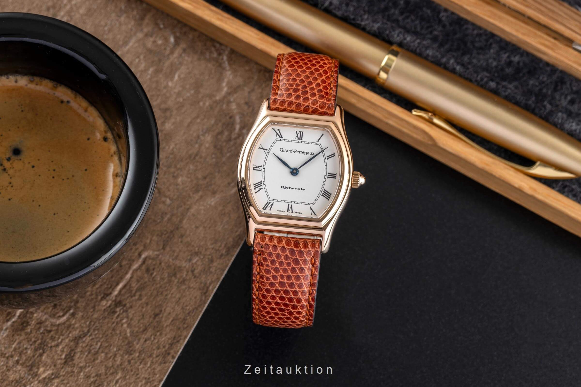 Girard Perregaux Richeville 18 ct red gold quartz Kal. 731-458 Ref. 2600  | Zeitauktion