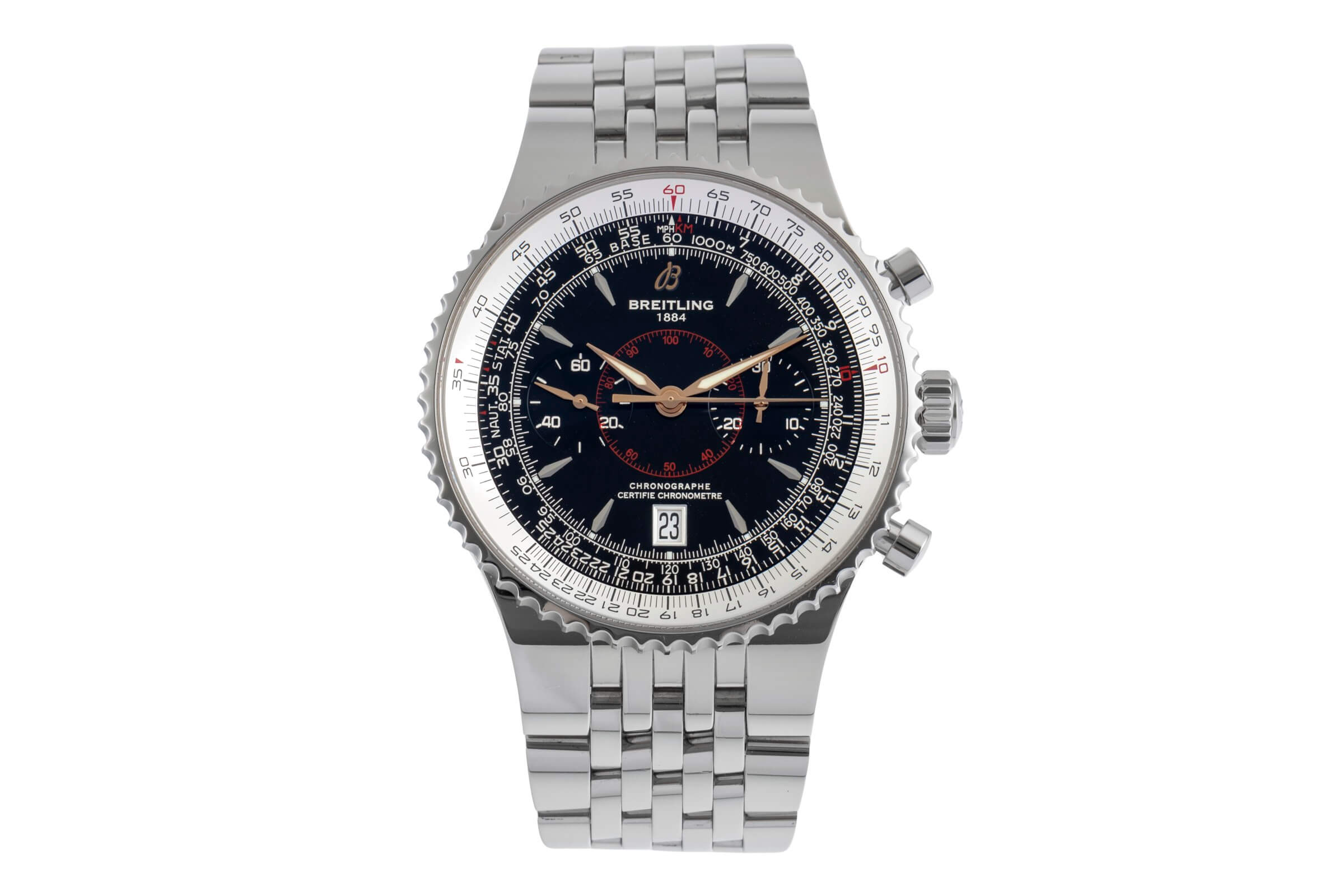 Breitling Montbrillant Chronograph Stahl Automatik Kal. B23 Ref. A23340  | Zeitauktion