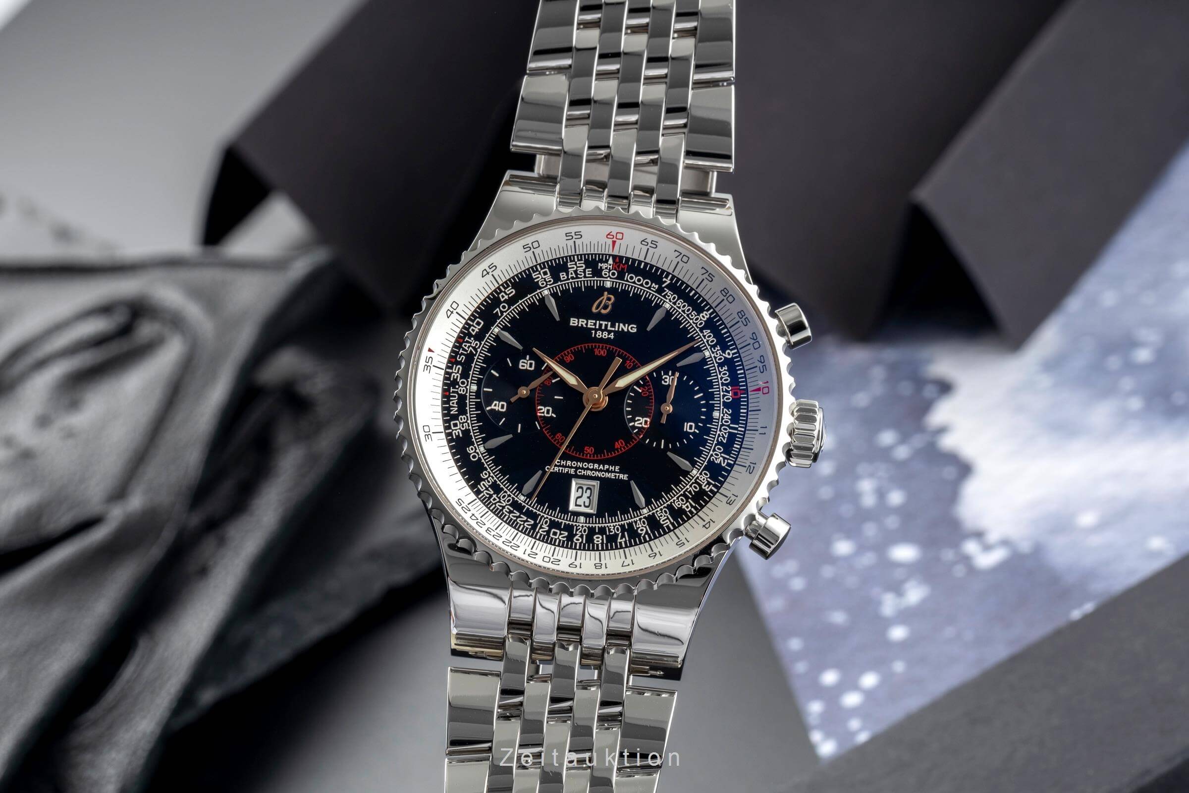 Breitling Montbrillant Chronograph Stahl Automatik Kal. B23 Ref. A23340  | Zeitauktion