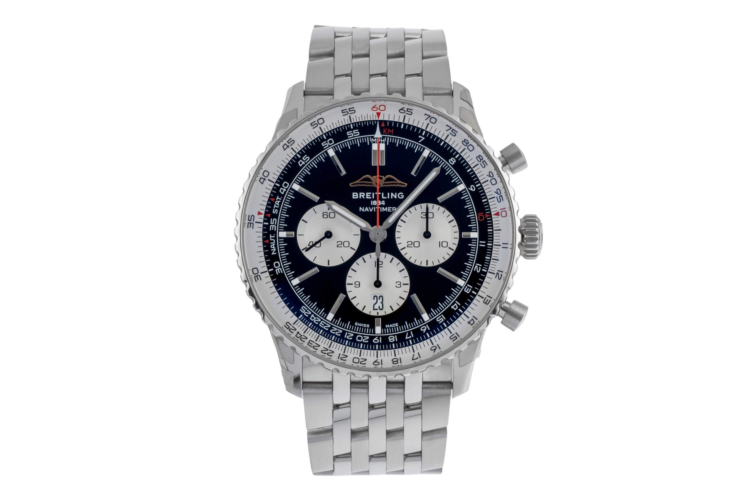 Breitling Navitimer 01 46 chronograph steel automatic Kal. B01 Ref. AB0137211B1A1  | Zeitauktion