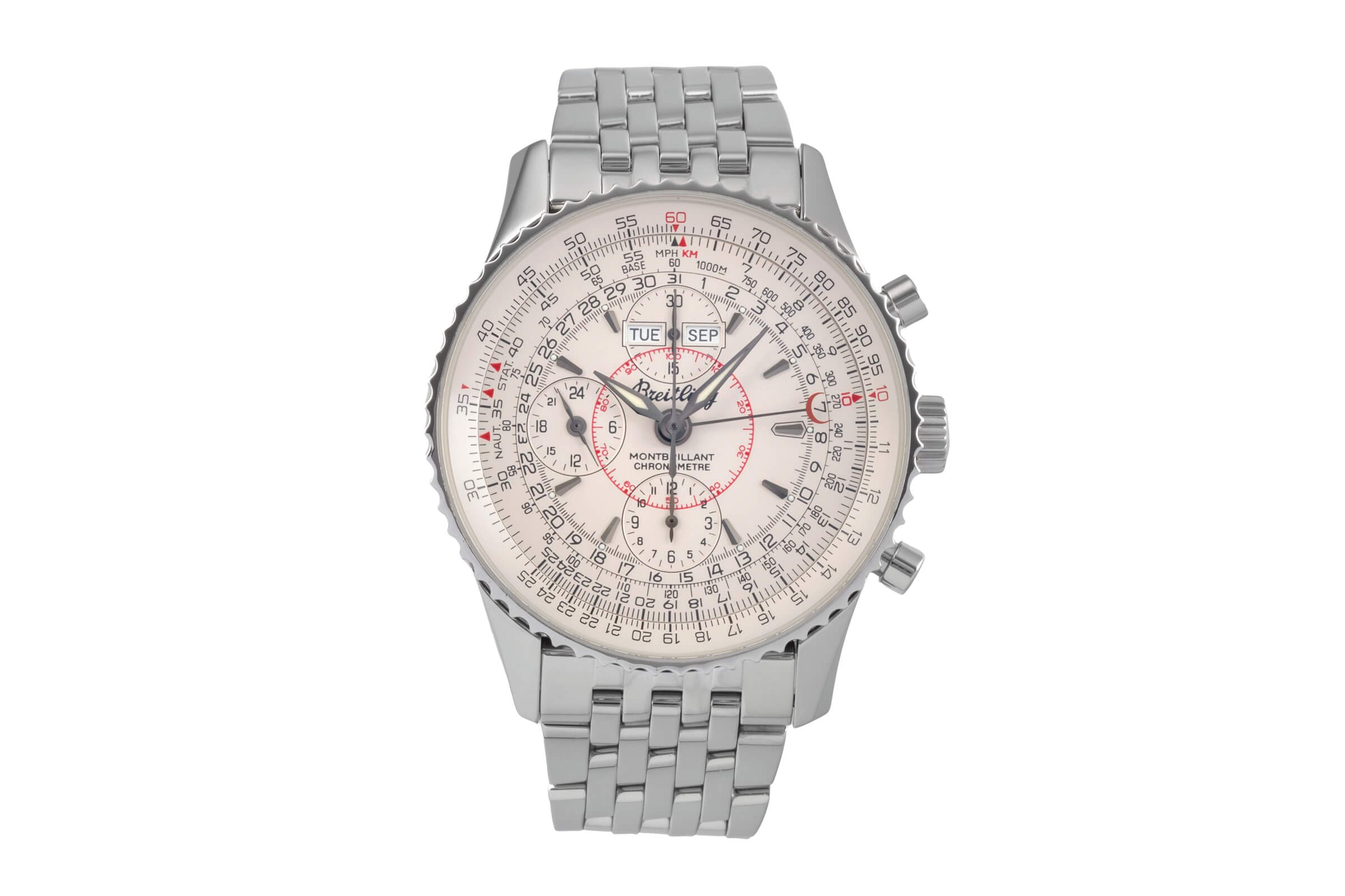 Breitling Montbrillant Datora  Chronograph Stahl Automatik Kal. B21 Ref. A21330  A213G18NP  | Zeitauktion